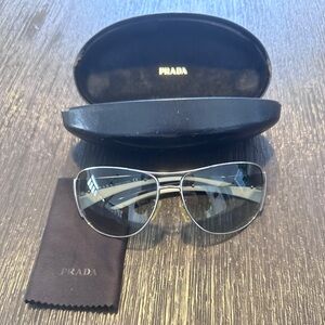 Prada Metallic Aviator Sunglasses
